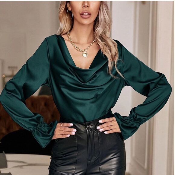 MUNDEFEIS Slouchy Neck Blouse Size XL - Picture 1 of 7